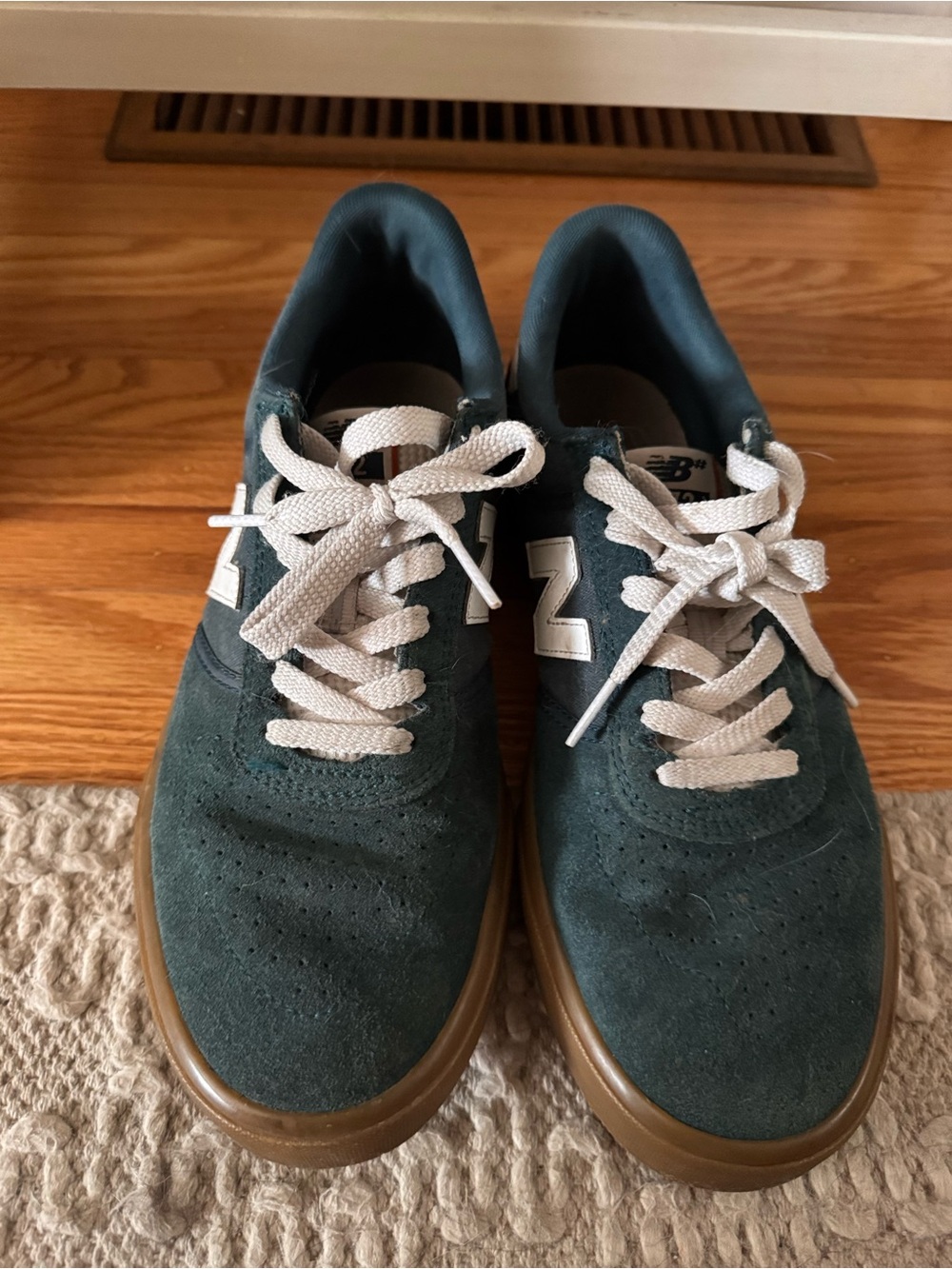 New Balance Men's Teal Suede Sneakers with White Laces